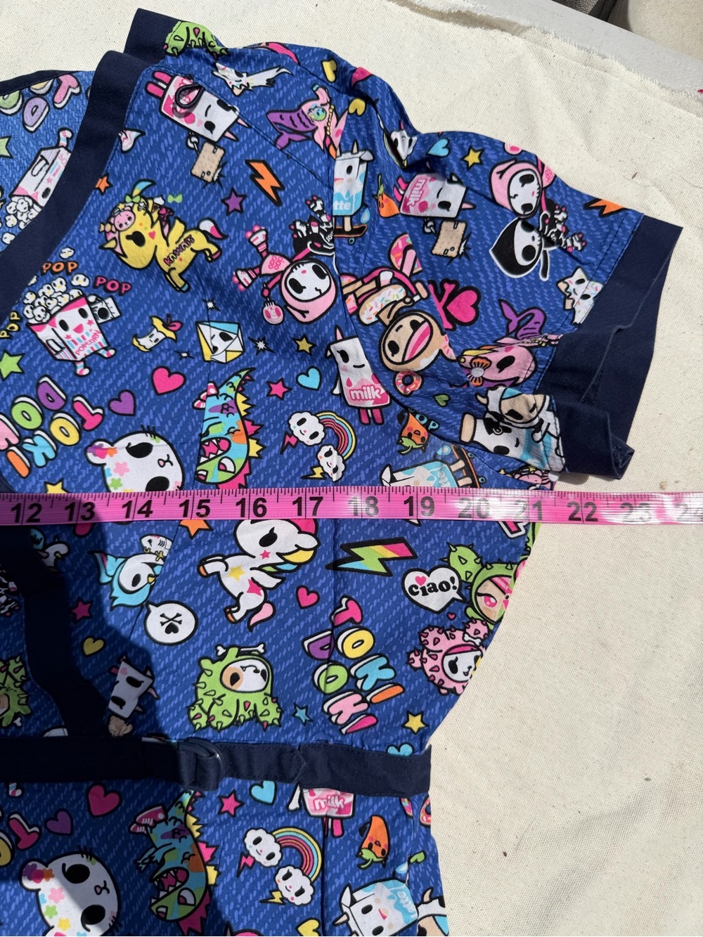 Women's Tokidoki scrub top Printed and Royal Blue Pants set - Picture 5 of 11